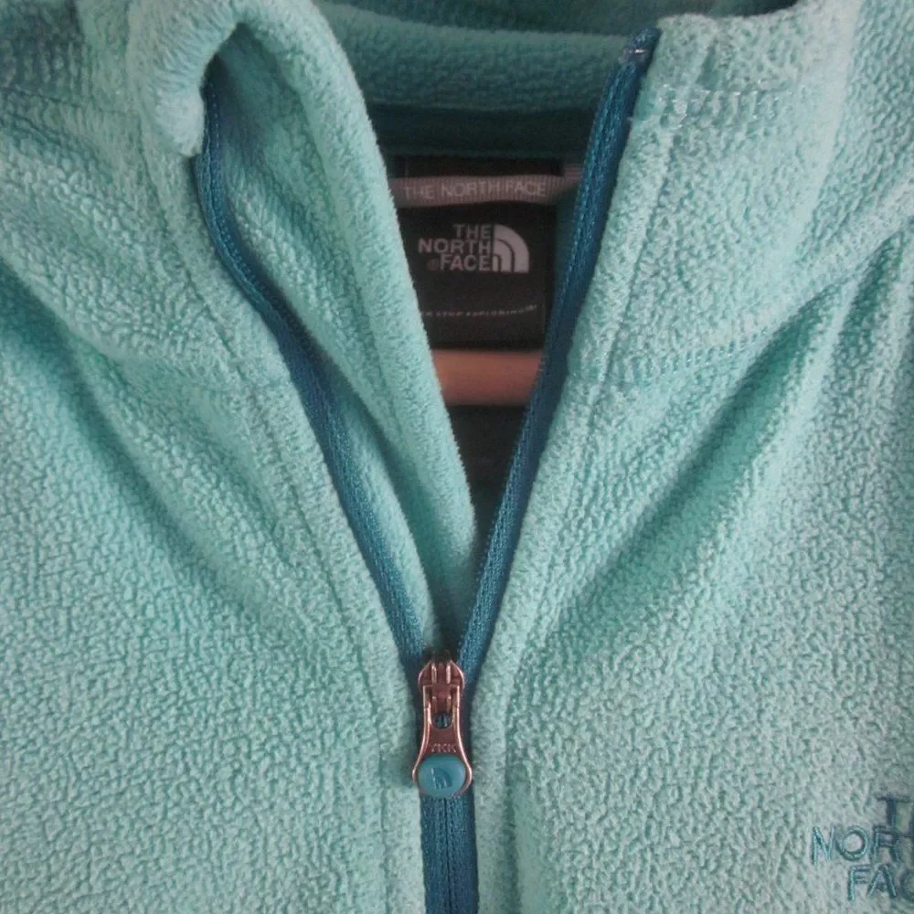 The North Face Womens Size M  Polartec Fleece Jacket 1/4 Zip Light Aqua Blue 42B